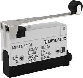 MTB4-MS7126, Выключатель концевой, 10A, IP54, рычаг с роликом