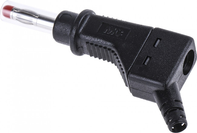66.9328-21, Black Male Banana Plug, 4 mm Connector, Screw Termination, 32A, 600V, Nickel Plating
