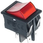 A14B1K11, Переключатель красный с подсветкой ON-OFF (16A/250VAC) 4P