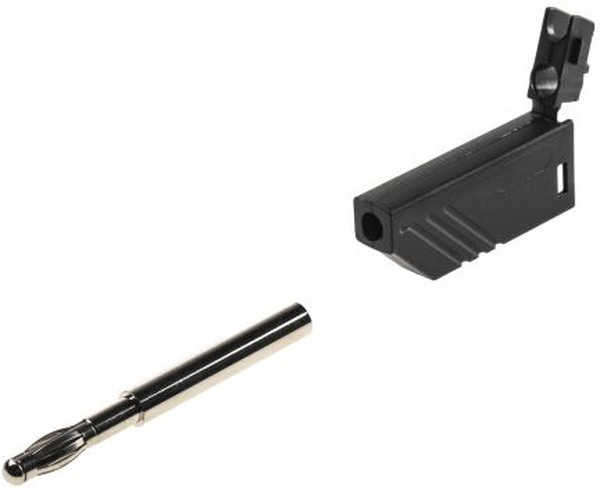 934100100-, Black Male Banana Plug, 4 mm Connector, Screw Termination, 16A, 60V dc, Nickel Plating