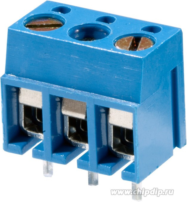 305-031-12(TB-02B), Клеммник 3-контактный, 5мм, прямой