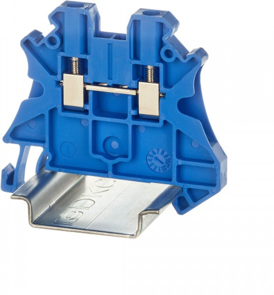 Клемма проходная винтовой зажим 2 точки подключения 2.5кв.мм син. DKC TUR-2.5-BU