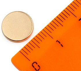 Неодимовый магнит диск 10х1.5 мм, золотой, 20шт, Forceberg