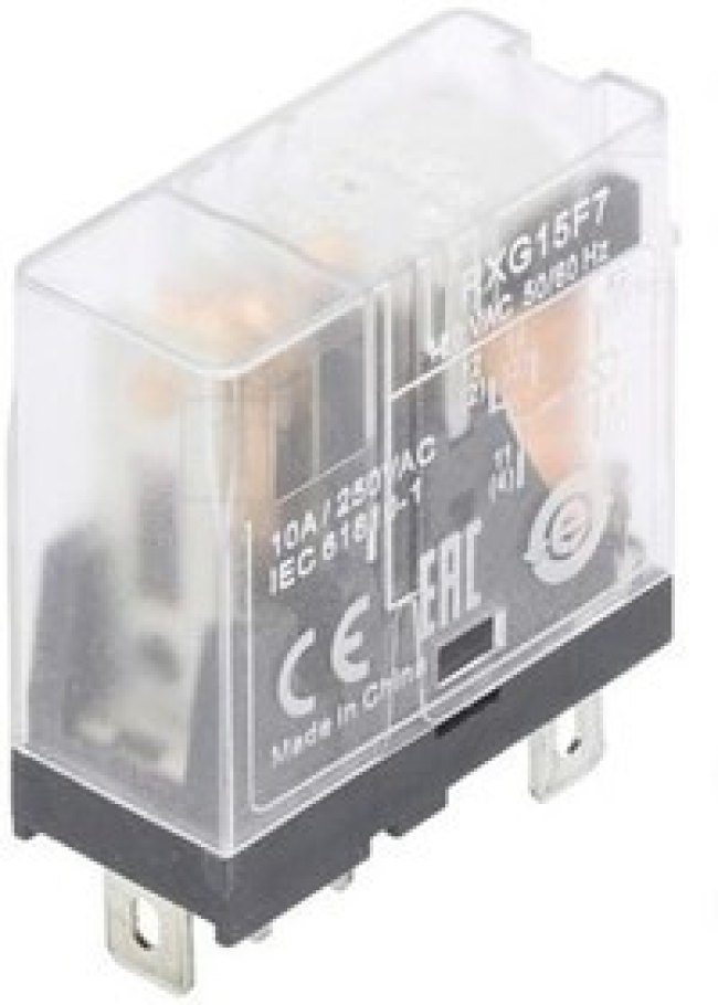 RXG15F7, Industrial Relays RELAY 1CO 10A@250VAC 120VAC COIL CLEAR