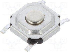 TVCM16015BPB, Микропереключатель TACT, Положения 2, 0,05A/12ВDC, SMT, OFF-(ON)