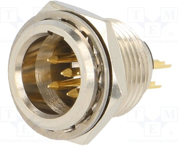 AG5MCC, Гнездо, XLR mini, "папа", PIN: 5, пайка, 4А, 0,5мм2