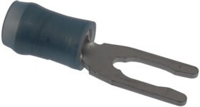 52420-1, TERMINAL, SPADE/FORK, #6, CRIMP, BLUE