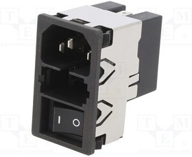 KMF1.1163.11, Разъем: питания AC, гнездо, "папа", 6А, 250ВAC, коннекторы 4,8мм