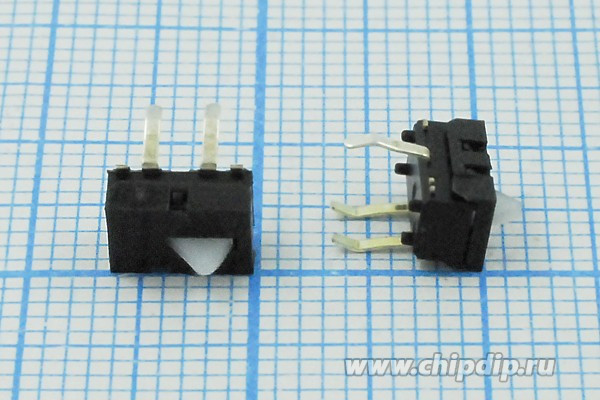 Микропереключатель , размер 6.3x 4 x 3.7,переключение OFF-(ON), размер концевика H5, DT3-P12[WB]