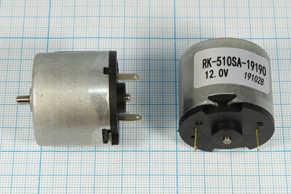 Двигатель 12В, 0,63А, левый, скорость(об/мин) 5983, размер 34x29m45, RK-510SA-19190