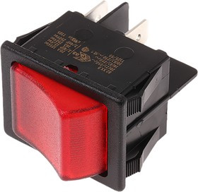SX8211881G000000, Illuminated DPST, On-None-Off Rocker Switch Panel Mount