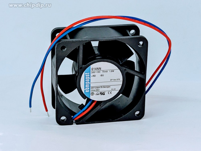 Вентилятор Ebmpapst 614 NN 24V DC 75mA 1.8W 60x25 2pin