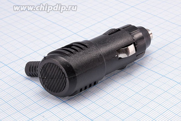 Штекер в прикуриватель угловой под входной диаметр 20мм с предохранителем; №9991 штек пит прикур d20\2C\2А12В\каб угл\пред\