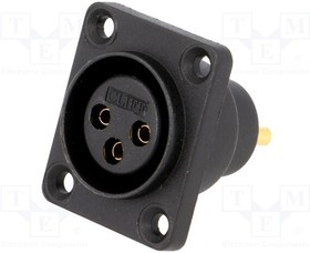 CP30070, Гнездо, XLR, "мама", PIN: 3, герметичный, пайка, позолота, 5А