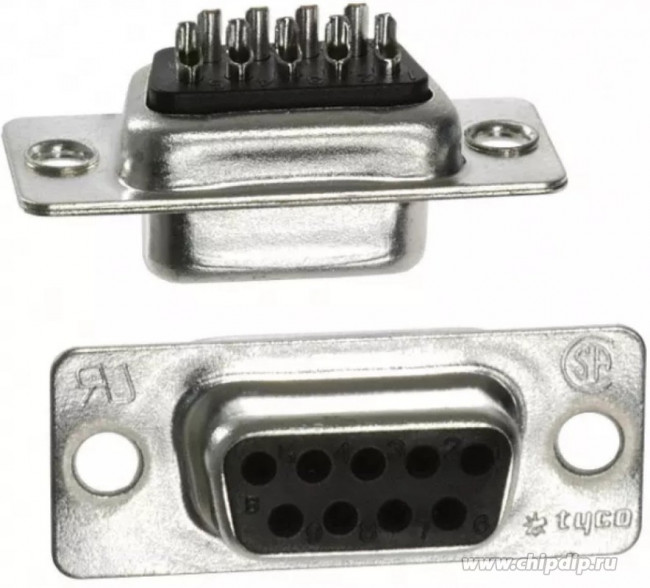 5-747905-2 (DB- 9F), Гнездо 9 pin на кабель (пайка)