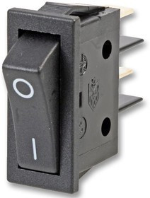 B111C112100000, Клавишный переключатель, Выкл.-Вкл., SPST, Без Подсветки, Панель, Черный, B1 Series