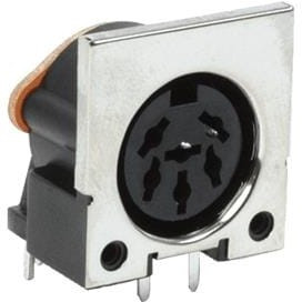 SDF-80J, Circular DIN Connectors DIN, 8P jack, rt, through hole, w/ shielding