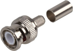 RW1-003 B, Разъем РЧ / Коаксиальный, BNC Коаксиальный, Прямой Штекер, Обжимной, 75 Ом, RG59/U, Латунь