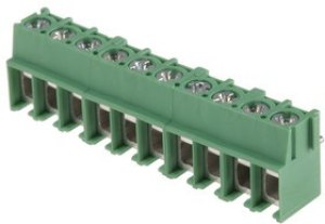 1987805, PT 2.5/10-5.0-V Series PCB Terminal Block, 5mm Pitch, Through Hole Mount, 1-Row, Screw Termination