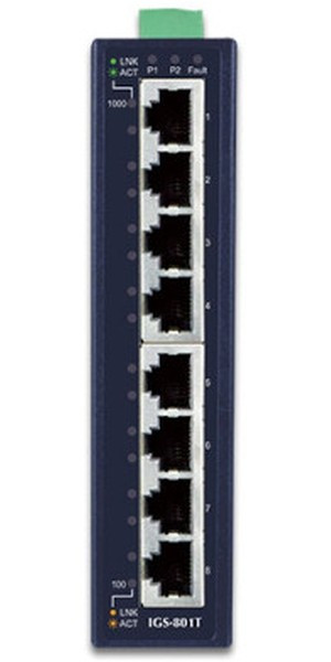 IGS-801T, Planet Коммутатор промышленный, неуправляемый, 8 портов 10/100/1000Мб/с