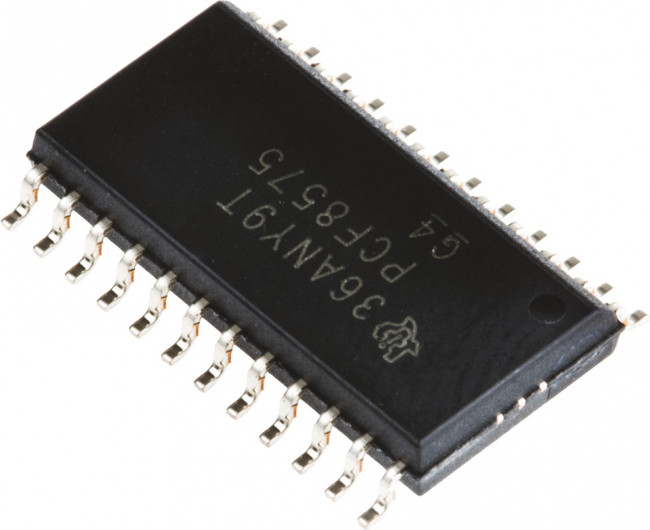 PCF8575DW, 16-Channel I/O Expander I2C, SMBus 24-Pin SOIC, PCF8575DW