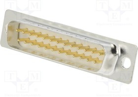 DM25-SP-W, Разъем D-Sub; PIN: 25; вилка; "папа"; на провод; пайка; Цвет: белый