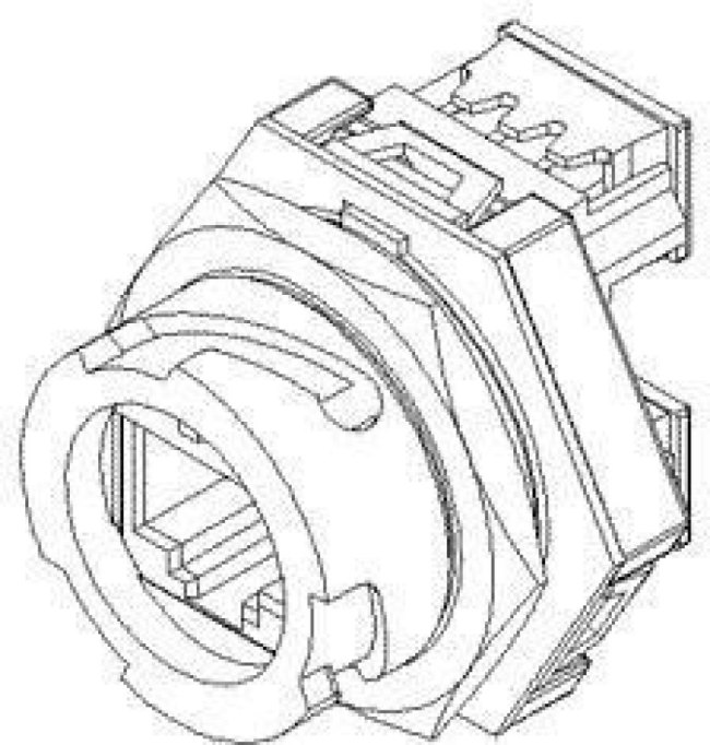 84702-0008, Modular Connectors / Ethernet Connectors RECEPTACLE PANEL MT FULLY POTTED