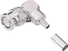 R142 184 161W, RF Connector, BNC, Brass, Plug, Right Angle, 75Ohm, Crimp Terminal R142 184 161W, RF Connector, BNC, Brass, Plug, Right Angle, 75Ohm, Crimp Terminal