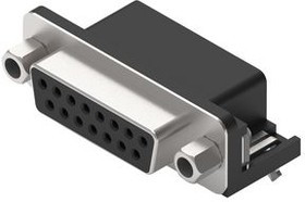 618015231321, D-Sub Connector with Hex Screw, 10.3mm, Angled, Socket, DA-15, PCB Pins, Black 618015231321, D-Sub Connector with Hex Screw, 10.3mm, Angled, Socket, DA-15, PCB Pins, Black