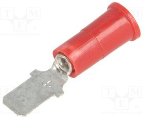 KEYS8286, Наконечник: плоский, 4,8мм, 0,5мм, "папа", обжим, на провод, медь