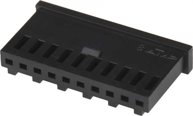 280362, Conn Housing RCP 10 POS 2.54mm Crimp ST Cable Mount Black Bag