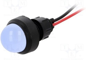 LB-D20-220DC, Индикат.лампа: LED, выпуклый, 220ВDC, Отв: d13мм, IP40, пластик