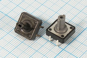Переключатель тактовый 12x12x12, h 8,0, NO, черный, 4PF, TS-1212A