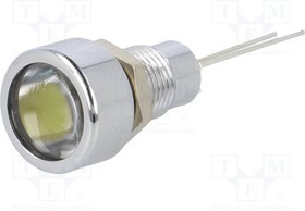 SDML081, Индикат.лампа: LED, плоский, Отв: d8,2мм, IP67, на печатную плату