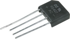 KBL410-YAN, Диодный мост: однофазный, Urmax: 1кВ, If: 4А, Ifsm: 120А, плоские