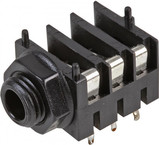 FCR1215, Phone Audio Connector Jack, Straight, 6.35 mm, 3 Poles FCR1215, Phone Audio Connector Jack, Straight, 6.35 mm, 3 Poles