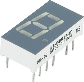 SA04-11YWA 10.16мм, 7х1 желтый ОА, 4.7мКд