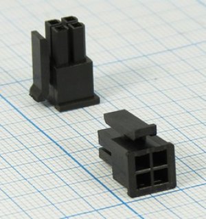Разъем питания MF3 вилка, контакты 2x 2, шаг P3.0, монтаж на кабель, MF3-2x02F, 4P Разъем питания MF3 вилка, контакты 2x 2, шаг P3.0, монтаж на кабель, MF3-2x02F, 4P