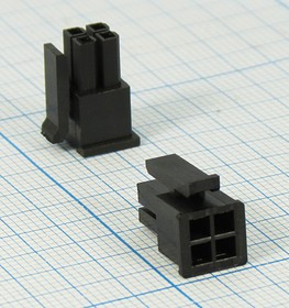 Разъем питания MF3 вилка, контакты 2x 2, шаг P3.0, монтаж на кабель, MF3-2x02F, 4P