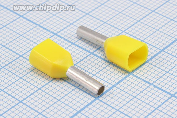 Наконечник кабельный 1,9x 8, 2, 2S1,0, обжимной, желтый, LT010008*2; №9732 клемма нак/каб 1,9x 8\2\2S1,0\обж\ жел\LT010008*2\