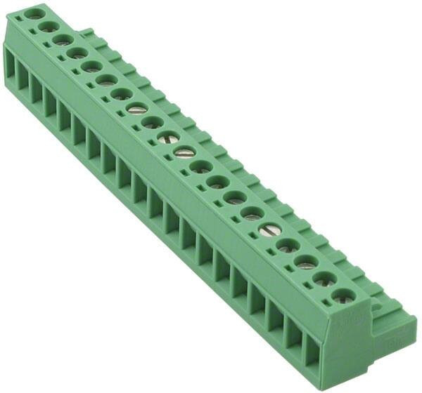 1757190, Pluggable Terminal Blocks 20 Pos 5.08mm pitch Plug 24-12 AWG Screw