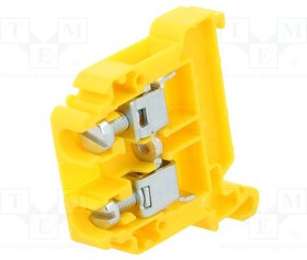 ZG-G10-YE, Соединитель: на рейку, 0,5-10мм2, Кол-во полюс: 1, клеммы: 2, TS35