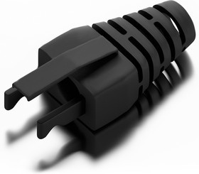 GCR-51941, GCR Колпачок для коннектора 8p8c RJ-45 5кат изолирующий черный (100шт) диаметр кабеля: 5.0-5.5 мм