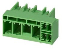 1717120, PCB Hybrid Header, Right Angle, Contacts - 9, Rows - 1