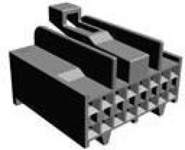 172021-2, Dual Line Interlock Male Connector Housing, 3mm Pitch, 16 Way, 2 Row