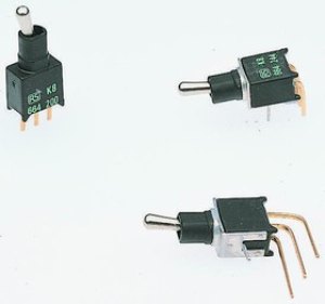 TL37P0050, Toggle Switch, PCB Mount, (On)-Off-(On), SPST, Through Hole Terminal, 20V ac/dc TL37P0050, Toggle Switch, PCB Mount, (On)-Off-(On), SPST, Through Hole Terminal, 20V ac/dc