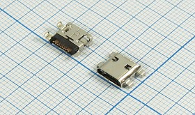 Разъем microUSB REV розетка, тип B, контакты 7C4HP, на плату, угловой, micro B7SAD2 REV Разъем microUSB REV розетка, тип B, контакты 7C4HP, на плату, угловой, micro B7SAD2 REV