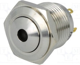 V16B-10D-12Y-S, Переключатель антивандальный, Положения 2, SPST-NO, 2A/36ВDC