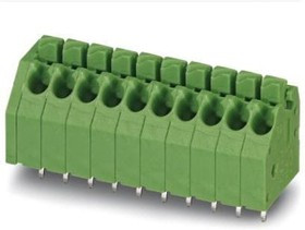 PCB terminal, 9 pole, pitch 3.5 mm, AWG 24-16, 8 A, spring-clamp connection, green, 1985030