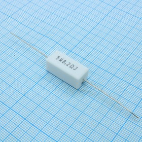 SQP5WJ8R2B, (SQP 5W 8.2 5%), Резистор керамический цементный аксиальный (SQP) 5Вт 8.2Ом +5%